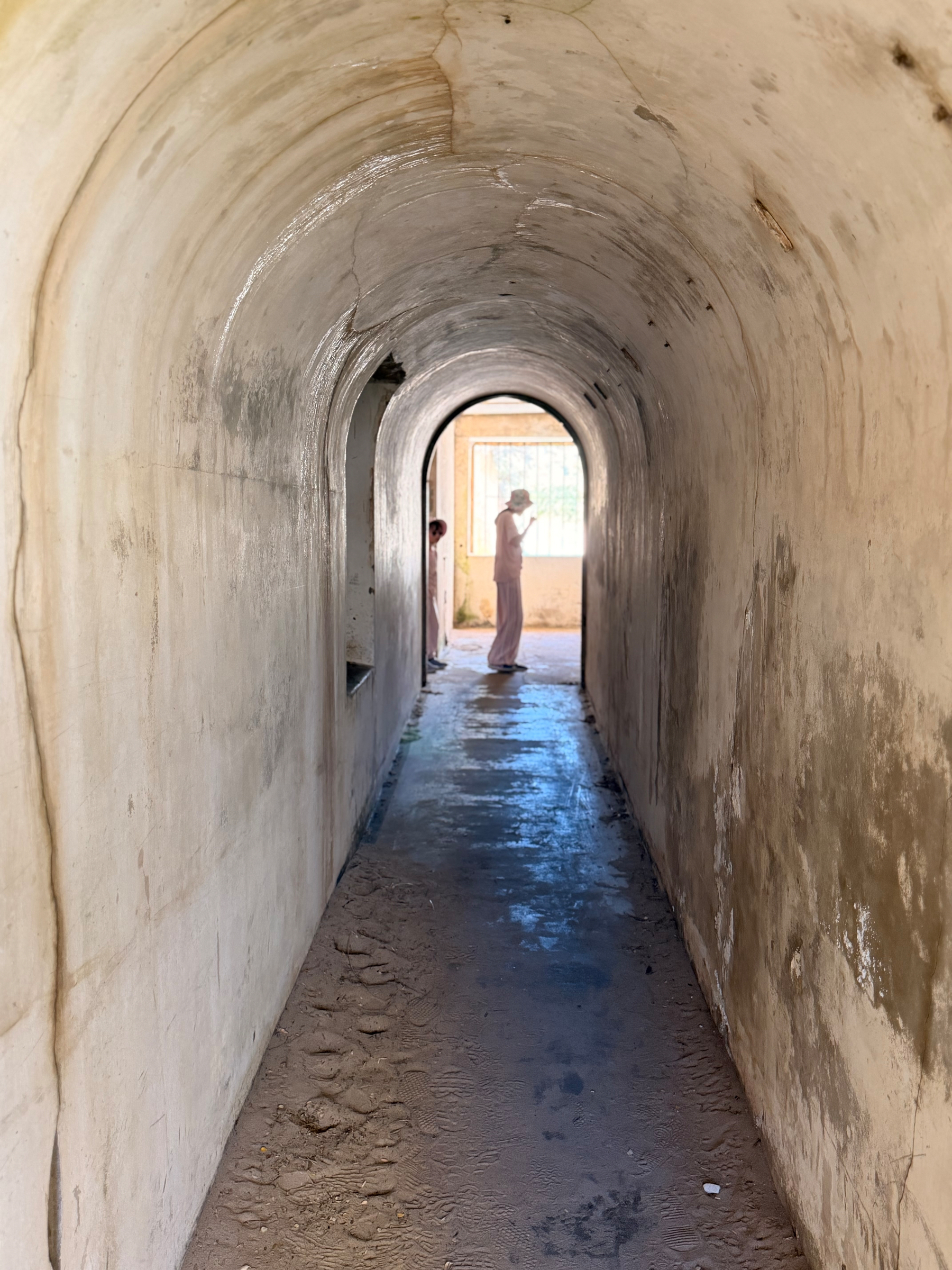 A now photo of the same tunnel underneath a military artillery station.